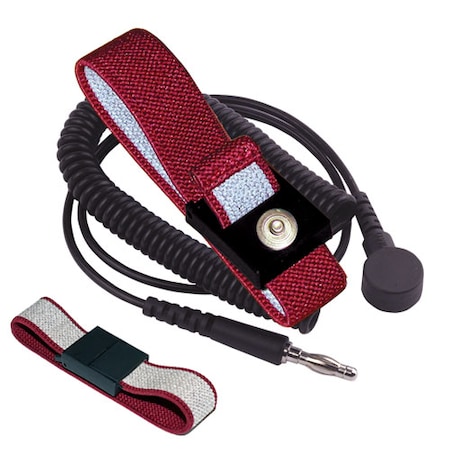 Transforming Technologies Anti-Allergy Wrist Strap Set, 6', 4mm, Maroon WB5637
